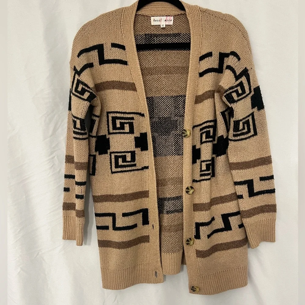 Hazel Moon Boho Southwestern Print Cardigan - Picture 2 of 5